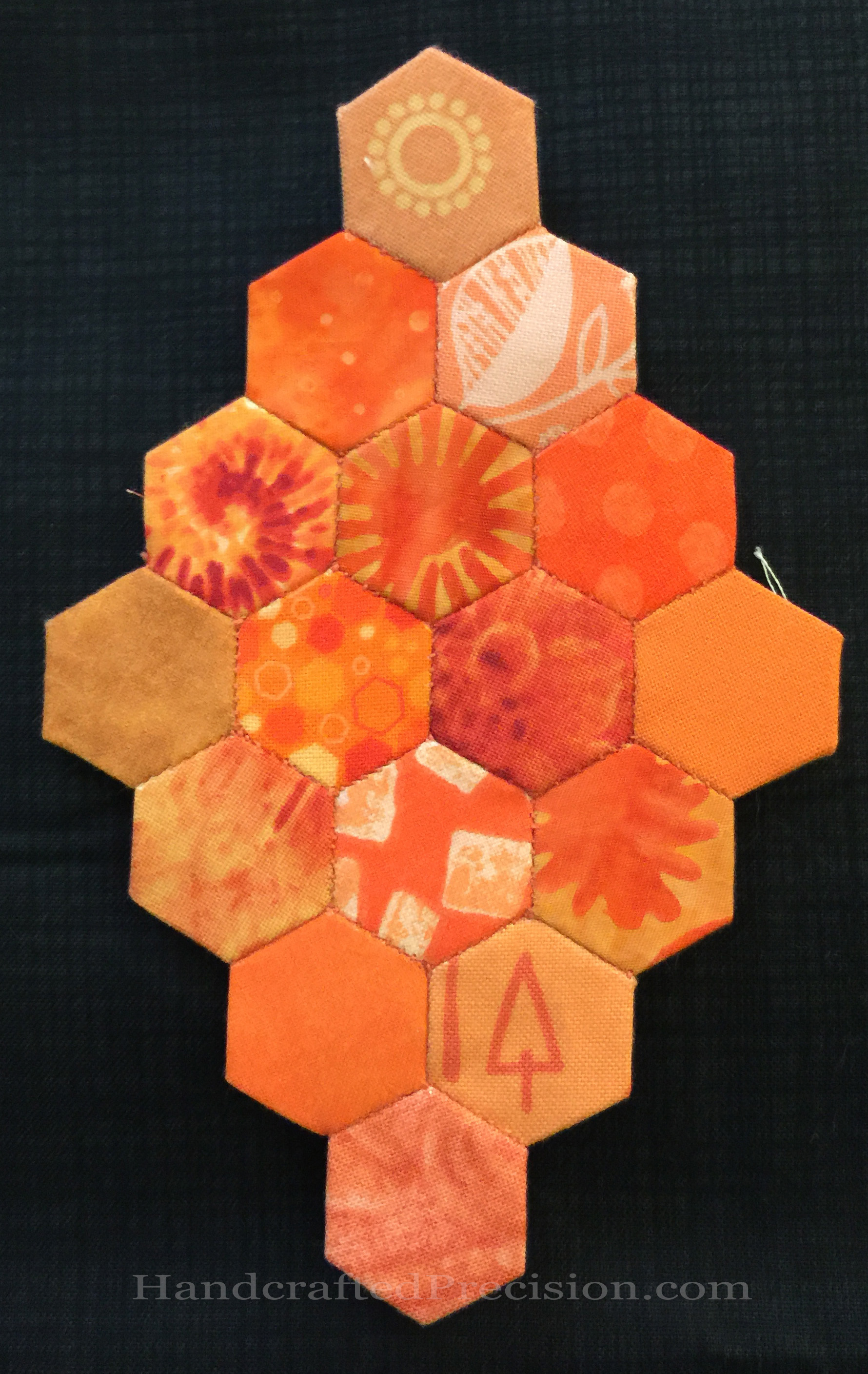 Orange Hexagon Diamond Front
