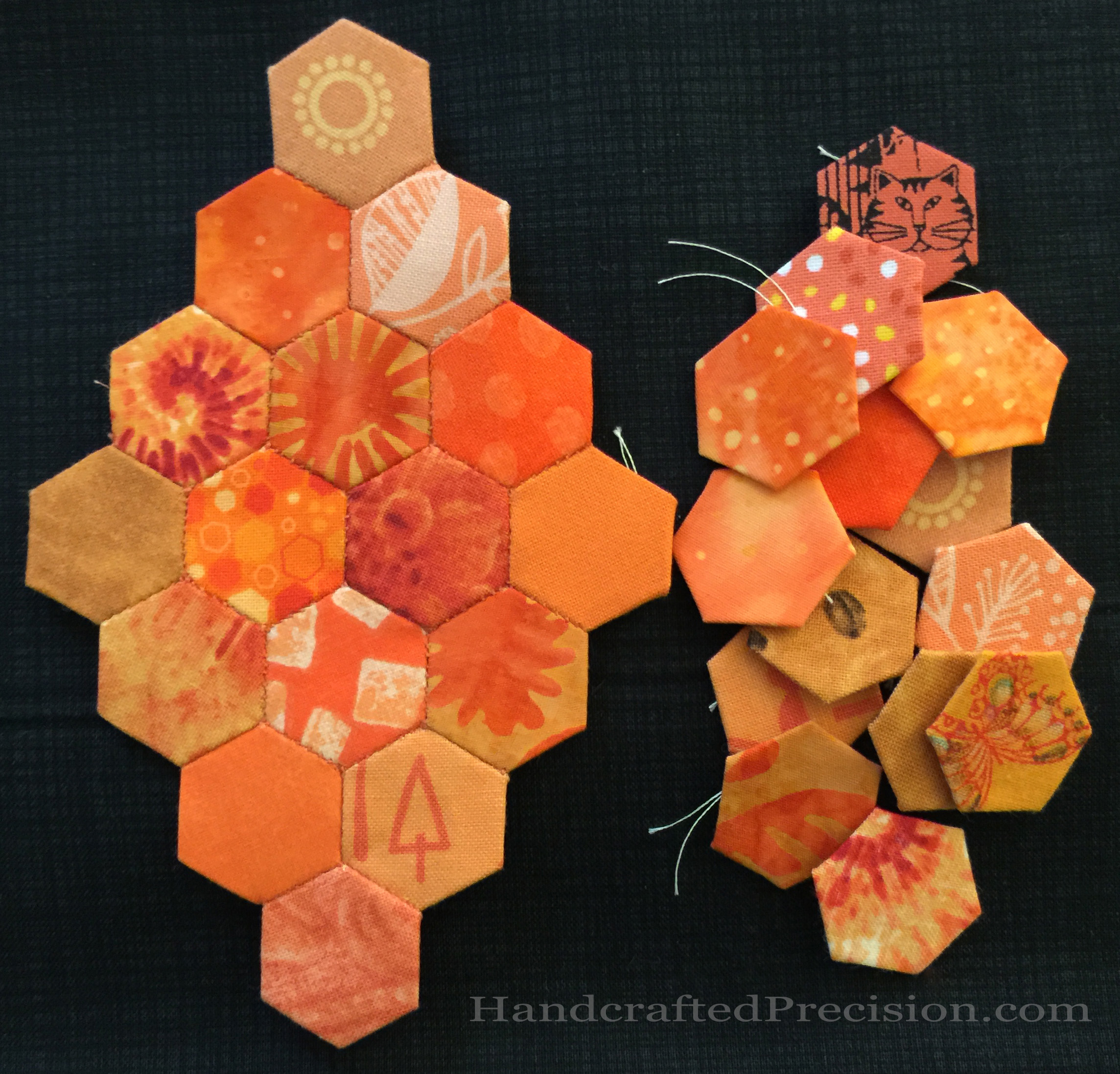 Orange Hexagon Diamond Front with Spares